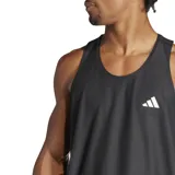 Musculosa deportiva Adidas Own the Run para hombre, color negro con logo blanco en el pecho.