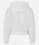 Campera rompevientos deportiva Get Over de poliamida blanca, con capucha, cierre frontal de cremallera y puños y cintura ajustados.