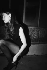 Medias panty negras de 50 deniers con aplicación de strass brillante a contraste.