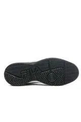 Championes deportivos Fila modelo Lugano 7.0, color blanco con detalles en azul marino y rojo, diseño con malla transpirable y suela de goma gris.