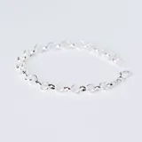 Pulsera de eslabones tipo rolo de plata 925, con cierre de mosquetón.