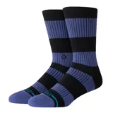 Medias Stance Fred Crew a rayas horizontales en color negro y azul.