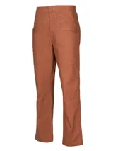 Pantalón de pierna recta y tiro alto color marrón, con prácticos bolsillos estilo cargo en el frente.