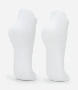 Kit de dos pares de medias invisibles deportivas blancas, confeccionadas en poliamida.