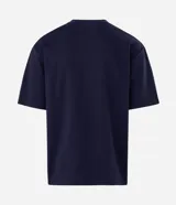 Remera masculina Blue Steel de manga corta y cuello redondo, con diseño liso y calce amplio de corte boxy.