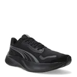 Championes de running Puma modelo Pounce Lite, color negro. Presentan una capellada de malla transpirable con refuerzos sintéticos, cierre de cordones y una entresuela de espuma ultraligera con tecnología Protread en la suela para mayor agarre y durabilidad.