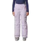 Pantalon de esqui Columbia Coreshot Omni-Tech color lila, de corte recto y holgado, con bolsillos cargo en los muslos, bolsillos laterales con cremallera en contraste naranja y cintura ajustable.