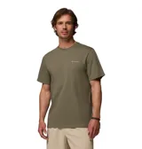Remera Columbia para hombre, color verde militar, de manga corta y cuello redondo. Confeccionada en 100% algodón orgánico, cuenta con el logo de la marca bordado en pequeño en el pecho.