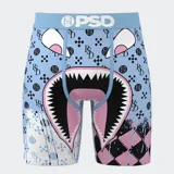 Calzoncillos bóxer de hombre PSD con estampado de algodón de azúcar en tonos celeste, rosa y blanco.