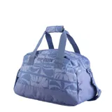 Bolso de gimnasio Rip Curl modelo Gym Bag 32L Mixed, color azul con estampado floral geométrico y el logo de la marca bordado en el frente. Cuenta con doble asa de mano con protector acolchado y cierre principal.