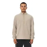 Buzo de polar beige de Katin con medio cierre, cuello alto, manga larga y detalles estampados en la zona del cierre.