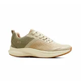 Championes deportivos American Sport modelo Mike, de color beige con detalles en verde militar y suela blanca con base marrón. Cuentan con tecnología Memory Foam, cordones tono sobre tono y logo de la marca impreso en el lateral.