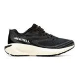 Championes de running Merrell Morphlite, diseñados para terrenos mixtos de carretera y montaña. Presentan un diseño en color negro con entresuela blanca, confeccionados con empeine de jacquard, forro de malla transpirable y suela de goma adherente para mayor tracción.