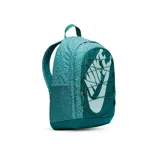 Mochila Nike Hayward con diseño estampado, compartimento principal con cierre, sistema elástico frontal para ajuste de carga, bolsillos laterales y correas acolchadas ajustables.