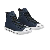 Championes Converse Chuck Taylor All Star Tec Tuff, color azul marino, de caña alta, con cordones negros y suela de goma blanca con líneas negras.