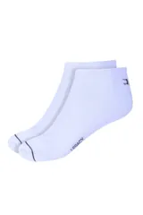 Medias tipo soquete color azul melange, de diseño fino y corte tobillero.