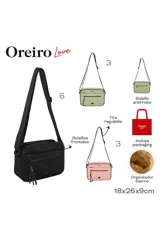 Bandolera de cuero sintético color negro, con correa larga regulable, bolsillo frontal con cierre y detalle de tirador con cordón, y bolsillo trasero antirrobo.