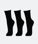 Kit de 3 pares de medias deportivas negras de caña media con suela de toalla.