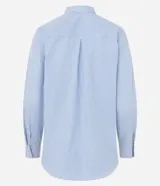 Camisa de tricolina marca Cortelle, con cuello solapa, abotonado delantero y mangas largas, con estampa de rayas en hilo teñido.