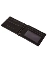 Billetera plegable de cuero negro Caterpillar, con diseño clásico y el logo de la marca grabado en relieve en la esquina inferior derecha.