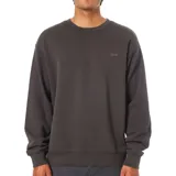 Buzo de cuello redondo color gris oscuro, con diseño de calce holgado y logo bordado pequeño en el pecho.