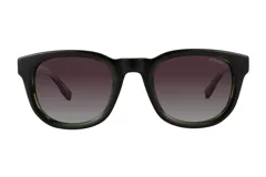 Lentes de sol Azzaro con armazón de acetato en tono verde oscuro y cristales polarizados con degradado.