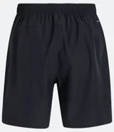 Bermuda deportiva gris con cintura elástica, cordón de ajuste, bolsillos con cremallera, recorte lateral con agujeritos y abertura en el bajo.