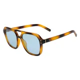 Lentes de sol I-Sea modelo Monaco, con armazón de acetato carey en tonos tostados y marrones, diseño estilo aviador rectangular con doble puente, y cristales polarizados en color celeste.
