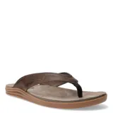 Sandalias tipo ojota para hombre marca Freeway, confeccionadas en cuero graso color marrón habana, con suela de goma y tira de sujeción entre los dedos.
