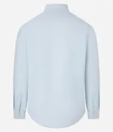 Camisa de corte regular, color gris claro, con cuello inglés, manga larga y cierre frontal con botones. Confeccionada en una mezcla de algodón y poliéster, presenta un diseño clásico y versátil de la marca Marfinno.