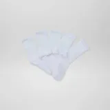 Pack de cinco pares de medias largas de punto acanalado color blanco.