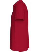 Chomba de algodón orgánico con cuello polo, cartera de dos botones y logo monograma TH bordado en el pecho.
