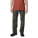 Pantalón de corte recto en color verde militar, diseñado con múltiples bolsillos utilitarios, incluyendo bolsillos de seguridad con cierre y bolsillo para herramientas.