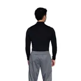 Remera térmica azul marino de manga larga con cuello alto y logo de Umbro estampado en blanco en el pecho.