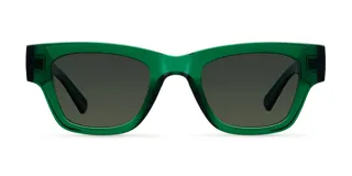Lentes de sol rectangulares color verde con lentes polarizadas verdes. Protección UV400. Fabricados con material Bio-based G850.