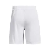 Short deportivo Under Armour modelo Golazo 3.0, color blanco, confeccionado en tejido UA Tech™ ligero, de secado rápido y ultrasuave. Presenta cintura elástica con cordón interno, aberturas laterales en el bajo y logo de la marca estampado en la pierna.