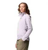 Polar Columbia Glacial Iv 1/2 Zip de color lila, confeccionado en micropolar ultraligero y elástico, con cuello alto y cierre parcial de media cremallera.