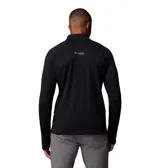 Polar Columbia Titanium modelo Driventure Half Zip, color negro, de manga larga con cierre frontal medio y orificios para los pulgares en los puños. Confeccionado con tecnologías Omni-Wick para absorción de humedad y Omni-Shade con protección solar UPF 50.