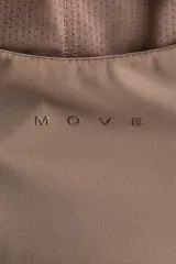 Top deportivo strapless de sujeción media, confeccionado en tejido funcional con tecnología SculptMove y DryMove para absorción de sudor. Presenta un diseño liso, sin cierre, con copas de relleno extraíbles.