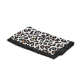 Pashmina rectangular de acrílico con estampado de leopardo en tonos marrón, negro y gris.