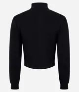 Saco de modal con cuello alto, mangas largas y cierre frontal por cremallera. Presenta recortes modernos en el diseño y un acabado suave.