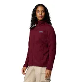 Campera de polar tipo jersey con cierre frontal completo, cuello alto y bolsillos laterales con cremallera. Presenta el logo de la marca bordado en el pecho y ribetes elásticos en cuello y puños.