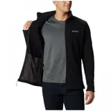 Campera de polar Columbia con cierre frontal completo, cuello alto y bolsillos laterales con cierre. Diseño liso en color negro con logo de la marca en el pecho.