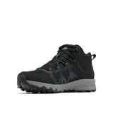 Championes de senderismo Columbia modelo Peakfreak II Mid Outdry, color negro con entresuela gris. Diseño de altura media con tecnología impermeable OutDry, sistema Navic Fit para mayor estabilidad y suela Adapt Trax para tracción superior en diversos terrenos.