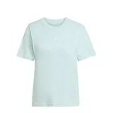 Remera de algodón Adidas con cuello redondo, mangas cortas y logo pequeño bordado en el centro del pecho.