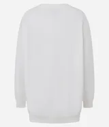 Buzo de algodón con felpa, color blanco, con cuello redondo y mangas largas. Presenta un estampado frontal con el personaje Snoopy y la palabra 'Sunday'.