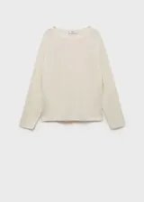 Jersey de punto de algodón con cuello barco y manga larga, de corte recto y diseño holgado.