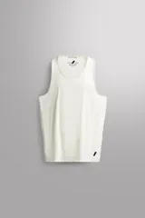 Musculosa deportiva de running Zara Athleticz en colaboración con Ridar, color blanco, confeccionada en tejido ligero y elástico con estructura perforada.