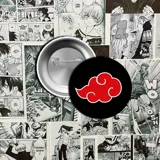 Pin de metal con el símbolo de la nube roja de la organización Akatsuki del anime Naruto.