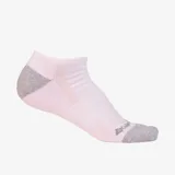 Medias deportivas tipo no-show de la marca Columbia, color blanco con talón y puntera en gris. Presentan soporte de arco y zonas de ventilación de malla.